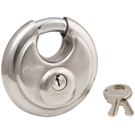 Master Lock 2-3/4 in. W 70 mm Stainless Steel Discus Padlock with Shrouded Shackle 40KAD 0501
